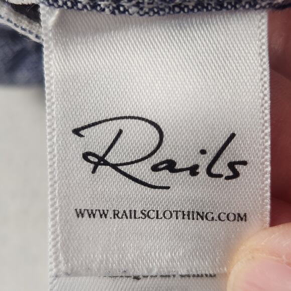 Rails “Emmie” Striped Linen/Rayon Pants Women’s Medium Blue Cream Pockets Casual - Picture 14 of 15